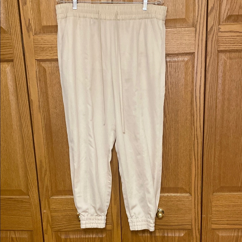 10 Crosby Derek Lam Women’s 12 Cream Elastic Waist Joggers Elastic Cuff Pants
